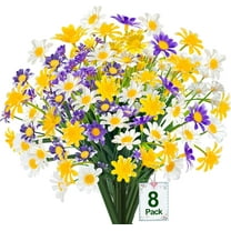 Daisy (376 Head) Artificial Flowers for Outdoor Summer Decor UV Resistant Fake Flowers Faux Plastic Greenery Shrub Plant for Wedding Indoor Home Porch Box Cemetery Décor(Color)