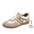 thumbnail image 5 of Womens Sneakers Classic Retro Color Block Nonslip Trainers Skate Shoes Casual Lace up Comfortable Walking Shoes Khaki Size 9.5, 5 of 8