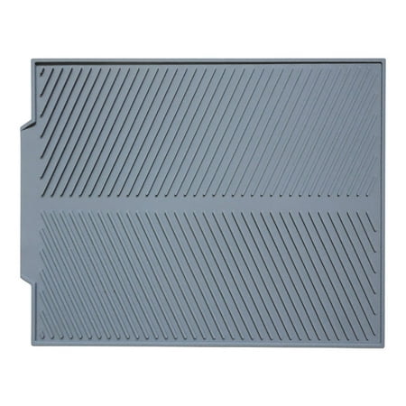 

WANYNG Drain Rack Dish Drying Mat Silicone Large 16 X 13 Inch For Kitchen Heat Resistant Counter Silicone Drainage Grey