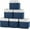 White/Blue, variant on 11×11×11 Storage Cubes, Collapsible Storage Bins Organizer for Closet, Fabric Storage Box with Cotton Rope Handles, Decorative Storage Baskets for Shelves, Nursery, Toy, set of 6 - White/Blue