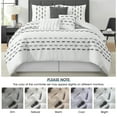 thumbnail image 3 of Lanco White Grey Comforter Set Queen Size , 7 Piece , Clip with Waffle Base Fabric Bedding Set , All Season, 3 of 8