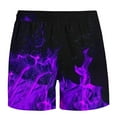 thumbnail image 5 of OWMEOT 3D Graphic Mens Swim Trunks Summer Flame Print Bathing Suits Stretchy Quick Dry Beach Shorts 5 Inch Drawstring Board Shorts, 5 of 5