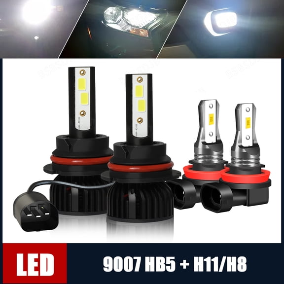 BSBSDJB White LED Bulbs For Ford Focus 2005-2007 Combo 9007 High/Low Beam H11 Fog Light