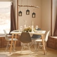 thumbnail image 3 of FSLiving Automatically Hanging Swag Lamp no Wiring Needed Portable Twine Natural Rattan Shade 3 Lights Pendants, 15ft Plug-in Cord by Smart Plug Timer Smart Plant Light for Vaulted Ceiling Black, 3 of 7