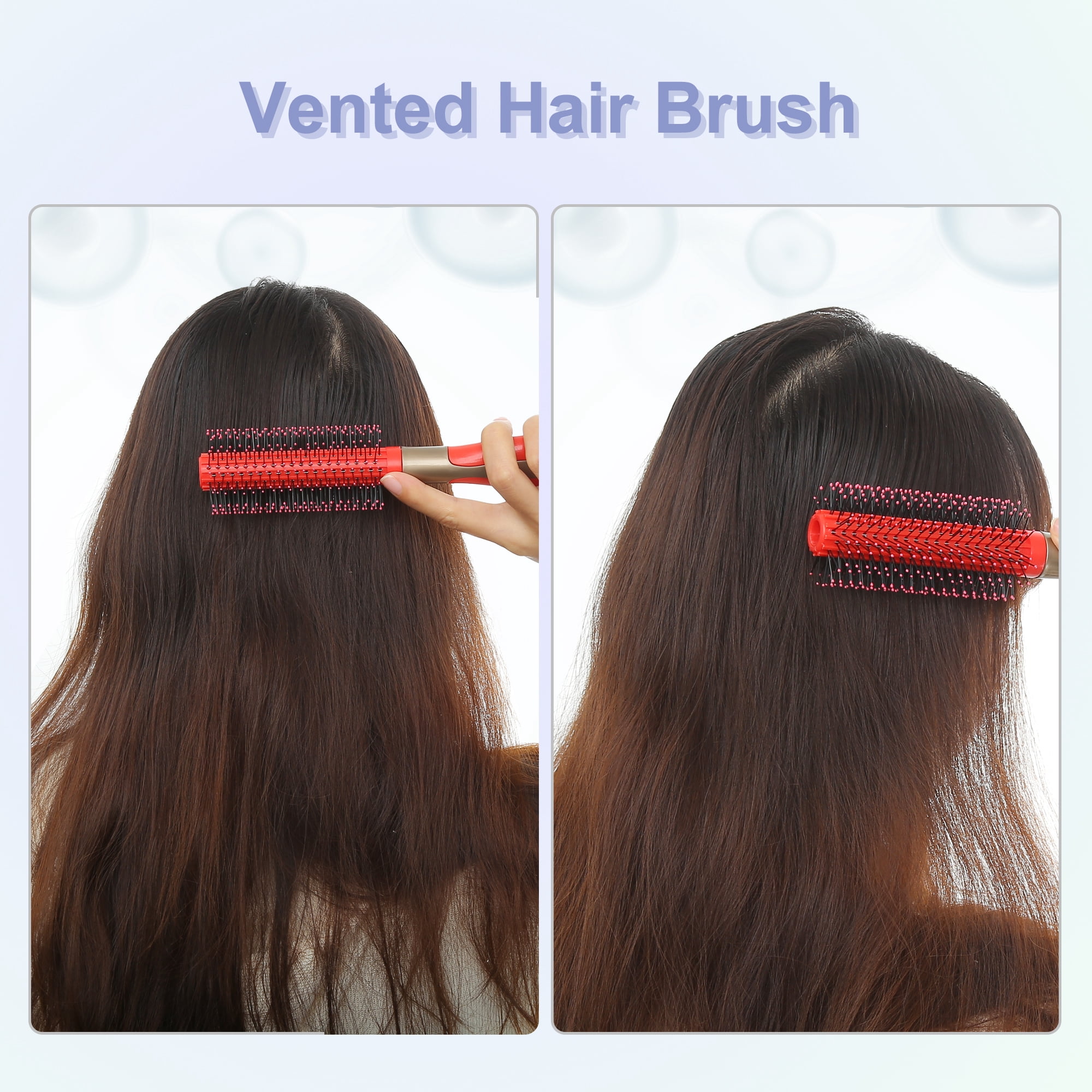 Unique Bargains for Straight Curly Plastic Hair Brush Red 1Pc