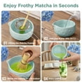 thumbnail image 6 of Matcha Whisk Set,7-PCS Matcha Set Whisk & Bowl Kit - 19OZ/560ml Ceramic Matcha Bowl with Spout - Matcha Starter Making Kit Ceremony Gift for Japanese Tea Lovers/Kitchen/Office (Blue), 6 of 8