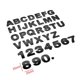 thumbnail image 1 of 1 pc 25mm Negro Mate Metal DIY 3D Alfabeto Letra Digital Número Emblema Pegatina huangjie unisex, 1 of 1