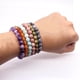 thumbnail image 4 of Pulsera de cuentas de piedra Natural para hombres y mujeres, cuarzo de cristal, amatista, aguamarinas, Jades, joyería, ágata, brazalete elástico, 4 of 5