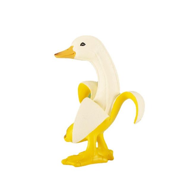 Lindo y divertido creativo plátano pato decoración hogar dibujos animados regalo de cumplea?os artesanías de resina LingWen 8390614198029