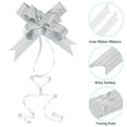 thumbnail image 4 of Uxcell 2" Pull Bows Present Wrapping String Bows Ribbon Striped Style Decorative Bow Tie Silver Tone, 4 of 6