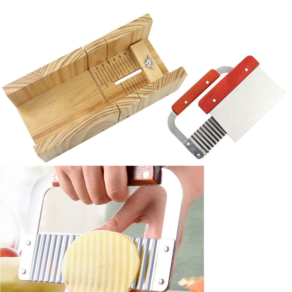 Milue Multi-function Soap Cutter Wooden Box Adjustable Soap Fixed Support Supplies