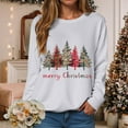 thumbnail image 2 of TTUHYWXI Christmas Sweatshirts for Women Merry Christmas Tree Graphic Long Sleeve Xmas Vacation Pullover Christian Tops (Light Gray, XL), 2 of 6