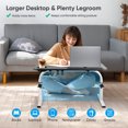 thumbnail image 3 of Laptop Bed Tray Table, Doulami Foldable Laptop Desk with Adjustable Height Angles, Lap Desk with Cup Holder – Perfect for Bed Sofa Home Office Use, Notebook Stand for Eating Breakfast Reading, 3 of 12