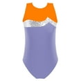 thumbnail image 1 of iEFiEL Girls Shiny Sequins Ballet Dance Leotard Patchwork Gymnastics Training Bodysuit, 1 of 6