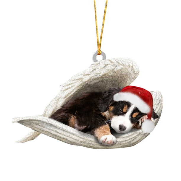 Colgante decorativo de perro navideño, accesorios decorativos para árbol de Navidad