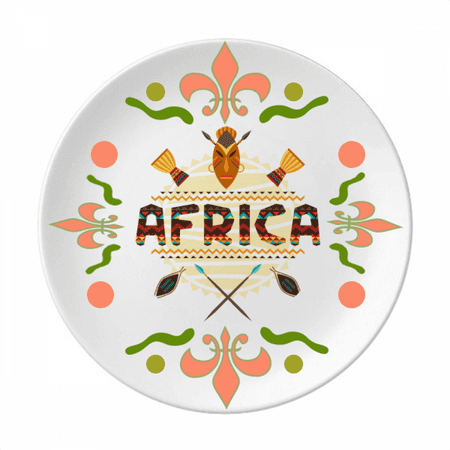 

Africa Fancy Text Totem Signs Flower Ceramics Plate Tableware Dinner Dish