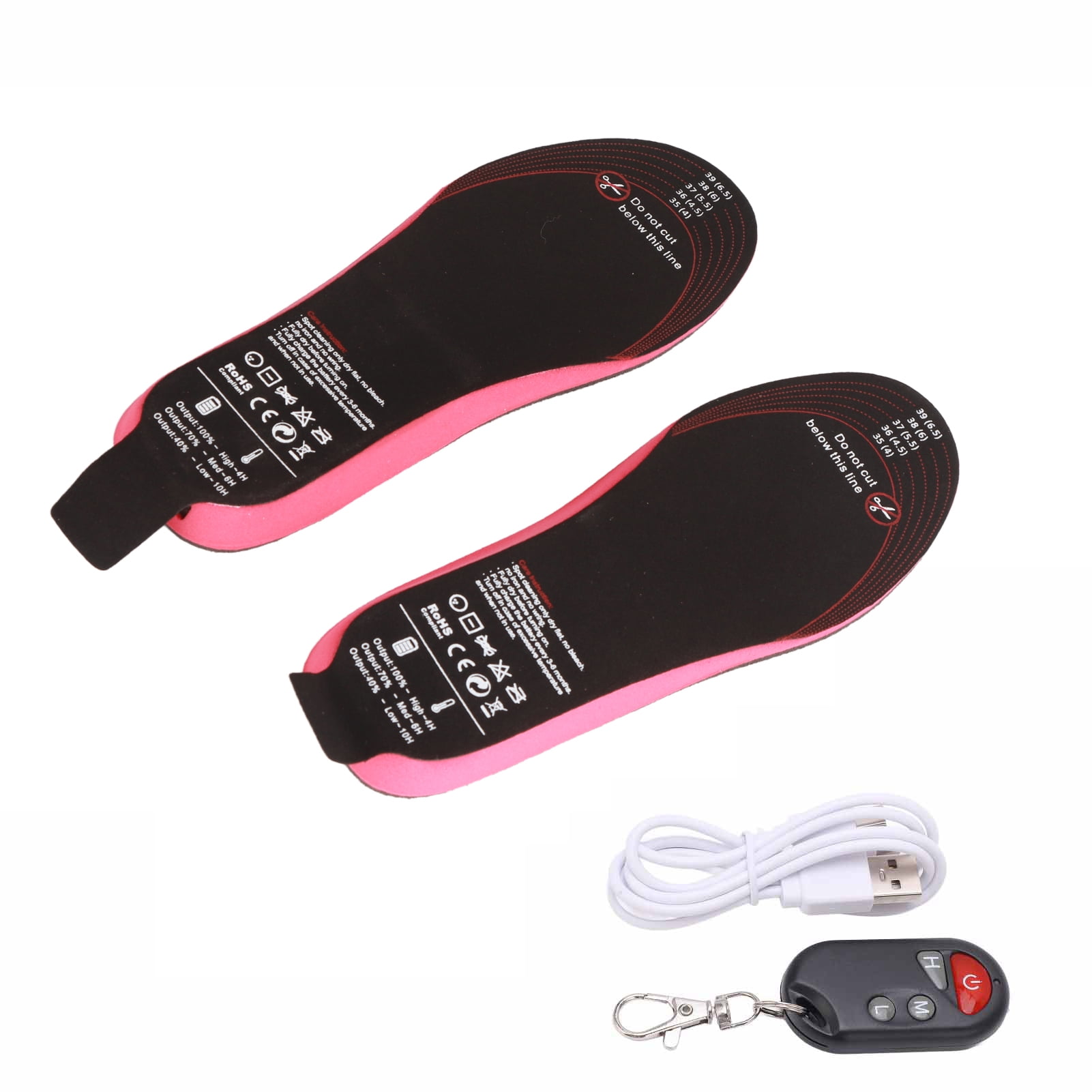 Semelles Chauffantes USB – Velours + Fibre Carbone, Découpables, 5 Tailles (35-44), Rechargeables, Lavables