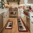 thumbnail image 2 of Artoid Mode Red Buffalo Plaid Xmas Trees Merry Christmas Kitchen Mats Set of 2, Winter Decor Low-Profile Kitchen Rugs for Floor - 17x29 and 17x59 Inch, 2 of 6