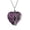 Amethyst, variant on Natural Heart Shape Wrapped Metal Stone Healing Energy Pendant Necklace Gift -Tiger Eye