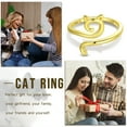 thumbnail image 2 of Jewmon Adjustable Cute Cat Ring for Women Gold Plated over 925 Sterling Silver Adorable Kitten Cat Ring for Daugher Gifts, 2 of 8