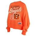 thumbnail image 2 of Women's New Era Black Cincinnati Bengals Oversized Throwback Mineral Wash Crew Neck Sweatshirt, 2 of 7