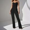 thumbnail image 2 of Women's Jumpsuit Summer Sleeveless Wide Leg Romper Casual Hollow Out Strapless Jumpsuit For Daily Wear Outfit With Heels Or Sandals, 2 of 2