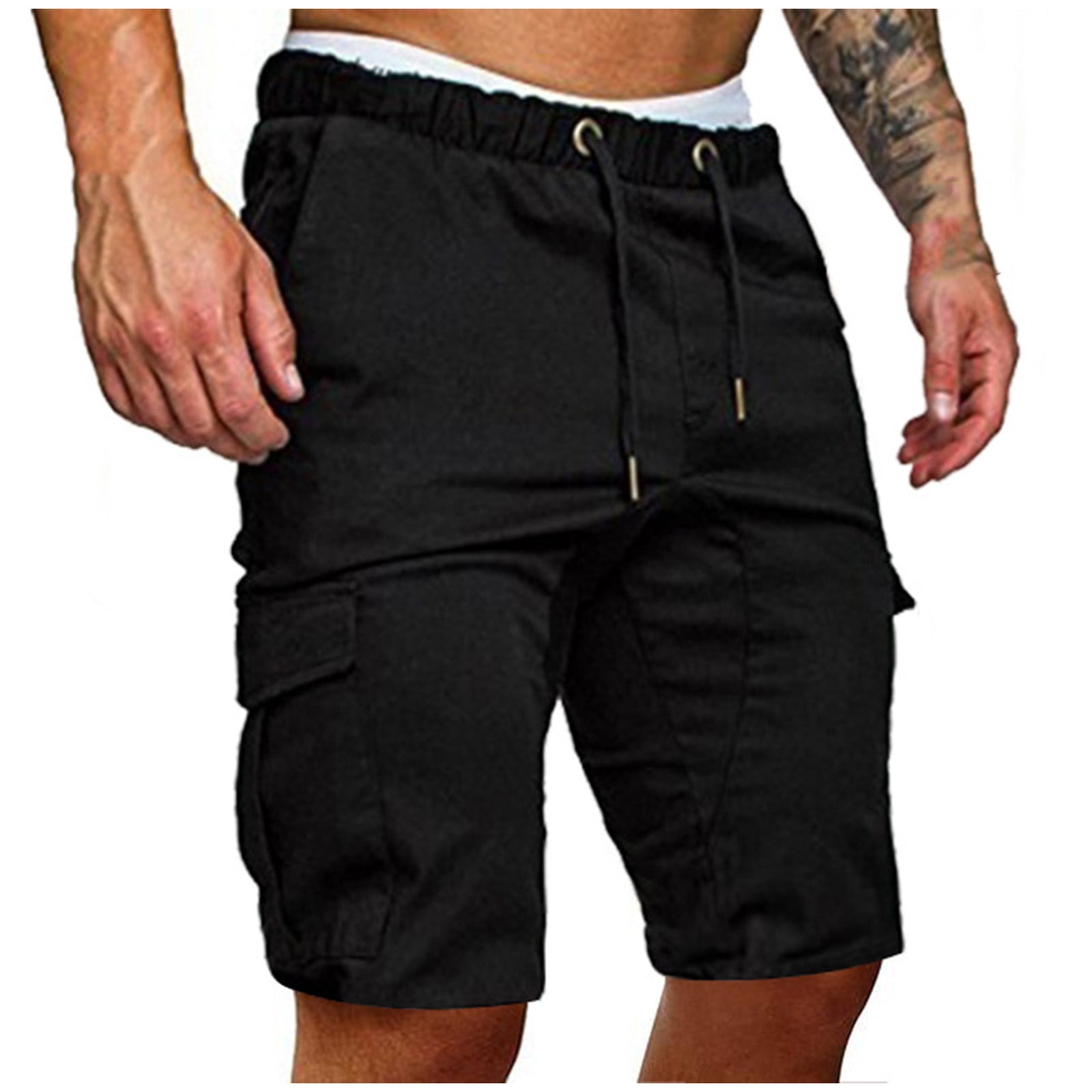 Floleo Men's Shorts Clearance Summer Fashion Man Solid Elastic Waist ...