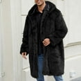 thumbnail image 4 of guisaled Faux Fur Coat Men, Mens Faux Fur Jackets Vintage Classic Trench Coat Jacket Open Front Lapel Fluffy Long Winter Coats, 4 of 9