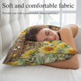 thumbnail image 5 of Summer Sunflower Throw Pillow Cover 16 x 24 Inch Decorative Pillow Cover Vintage Floral Botanical Bee Brown Wooden Lumbar Pillowcase Seasonal Rectangle Cushion Case for Couch Sofa Bed Living Room, 5 of 9