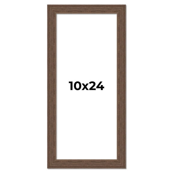 10x24 Frame Brown Farmhouse Solid Wood Picture Frame Width 1.5 Inches | Interior Frame Depth 0.5