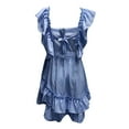 thumbnail image 7 of Bigersell Summer Wedding Guest Dresses for Women Fashion Casual Soild Ruffles Sleeveless Slash-Neck Ankle-Length Dress Women's Plus Mini Dress Style 8664, Female Mid-Length Dresses Light blue M, 7 of 7