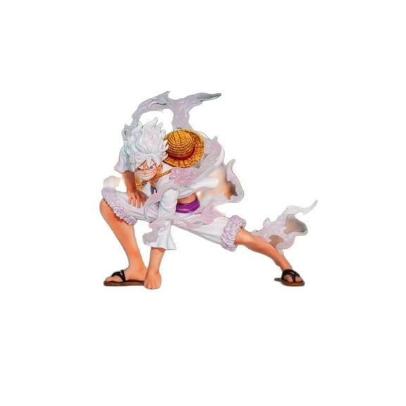 Eightfold mirror Luffy Fifth gear Nika Luffy hand-made anime surrounding statue model (white hair)