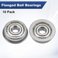 thumbnail image 4 of Uxcell Paquete de 10 Rodamientos de Bola con Brida F625ZZ, 5x16x5mm Sellados de Metal de Acero Cromado para Carretilla, 4 of 6