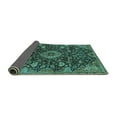 thumbnail image 2 of Ahgly Company Indoor Square Medallion Turquoise Blue Traditional Area Rugs, 3' Square, 2 of 4