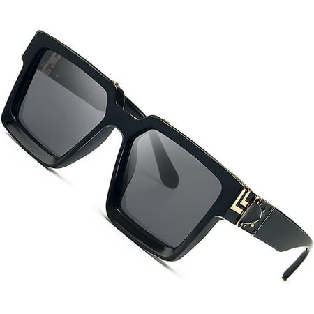 Retro Millionaire Sunglasses Square Metal Punk Rock Hip Hop Glasses Men  Women