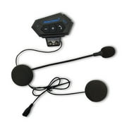 BT-12 Motorcycle BT Headset Headset with Microphone Motorcycle BT Interphone for Phone Call and  Black