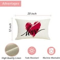 thumbnail image 3 of Valentine Day Love Heart Pillow Covers 12x20 inch Set of 2, Valentines Red & Black Throw Pillow Covers, Romantic Love Linen Cushion Cases for Home Decor Wedding Bed Sofa Couch, 3 of 6