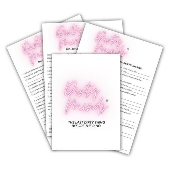 TDC Games Dirty Minds Bachelorette Party Games for Adults, Bridal Shower Games Quiz with Naughty Clues for 25 Guests, Adult Games for Game Night