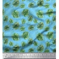 thumbnail image 1 of Soimoi Blue Cotton Duck Fabric Monstera Leaves Print Fabric by Yard 44 Inch Wide, 1 of 3
