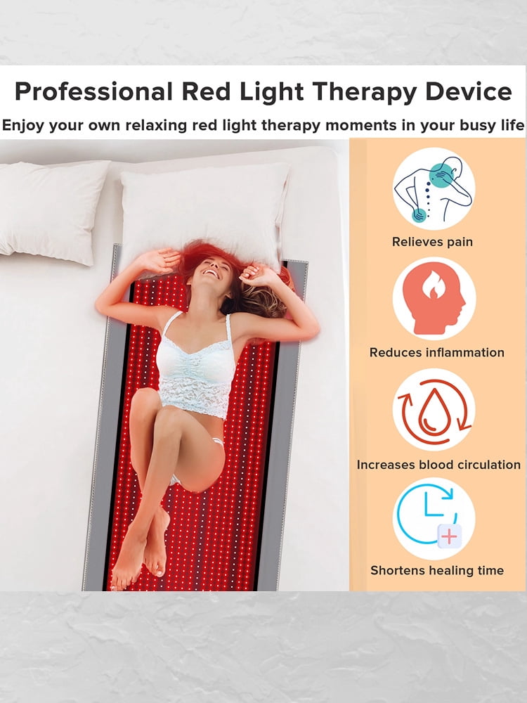 Red L.Ight T.herapy Pad for Full Body 1370pcs L.E.D ,660nm Red and 850nm Near-I.nfrared L.Ight T.herapy Device,Large Home Laying Mat for Body, Muscle Recovery