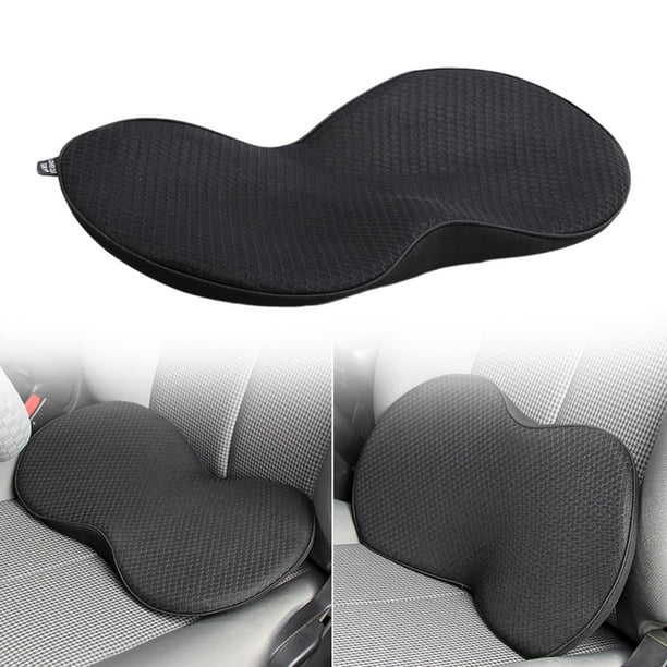 Cojín genérico para asientos de coche, almohada de apoyo lumbar para comodidad de conducción, soporte con cremallera oculta, almohadilla para asientos Negro