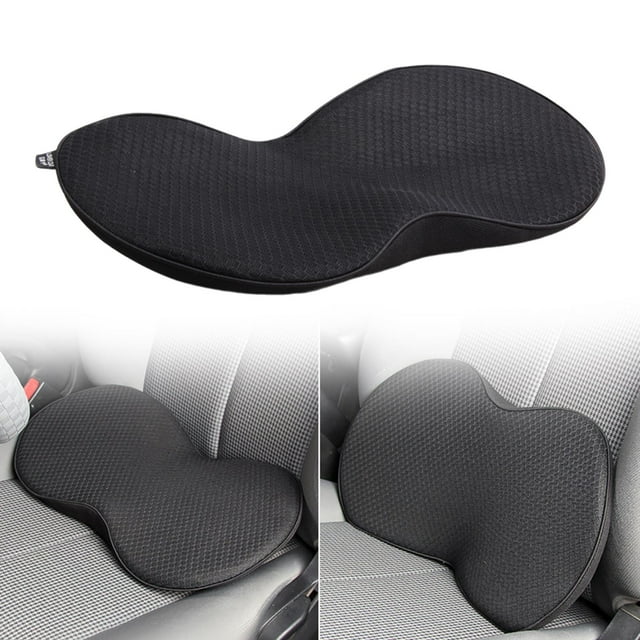 Cojín Genérico de Espuma Viscoelástica para Asiento, Almohada de Apoyo Lumbar para Conducir, Regalo, Cojín de Apoyo para Asientos de Coche, para Silla Negro