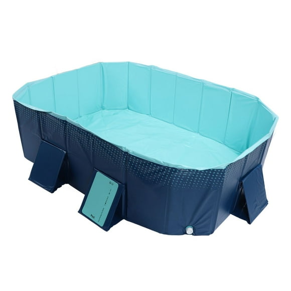 Foldable Non Inflatable Kids and Adults Outdoor Swimming Pool, Dog Pet Bath Pool Collapsible Kid Pool for Backyard Dog Pools, Thickened Doggie Wading Pool for Outdoor