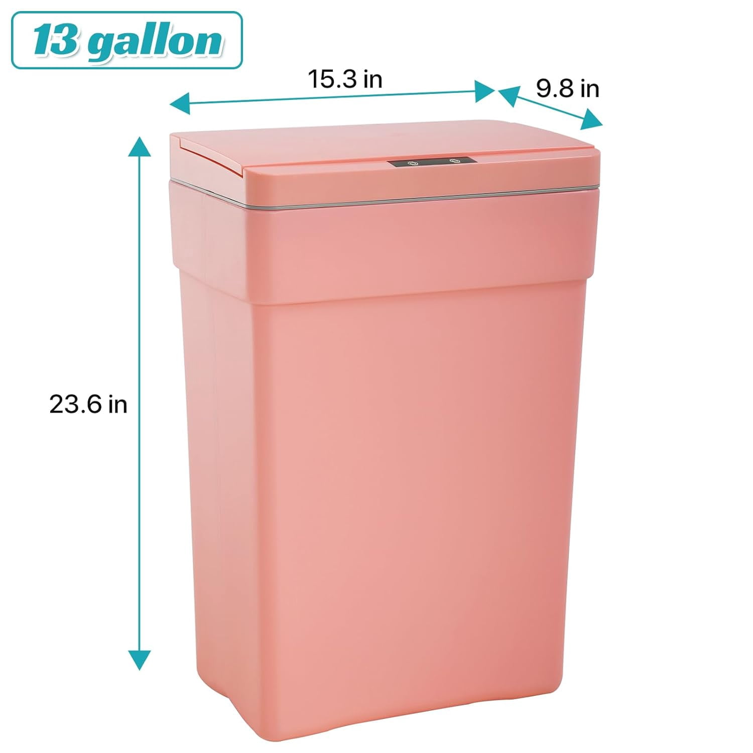 Dkelincs 13 Gallon Kitchen Trash can with Lid, Plastic PP Automatic Sensor Touchless Garbage Can, Pink(3 Pack)