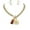 E, variant on Women's Gold Front Toggle Initial Necklace and Earring Set with Brown Suede Tassle-A
