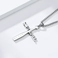 thumbnail image 4 of PAMTIER Unisex Stainless Steel Hip Hop Hollow Sport Baseball Engravd Letter SOFTBALL Cross Pendant Amulet Crucifix Necklace Silver Free Chain, 4 of 6