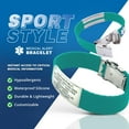 thumbnail image 2 of Sport Medical Alert Bracelet for Men & Women – Customizable, Personalized Engraving with Emergency Identification Card, Complimentary Access to PHR (Personal Health Record) – Teal, 2 of 9