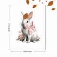 thumbnail image 3 of UXIEQU Vintage Bunny Pink Bow Flowers Canvas Wall Art 15.75x11.81 Inches, 3 of 8