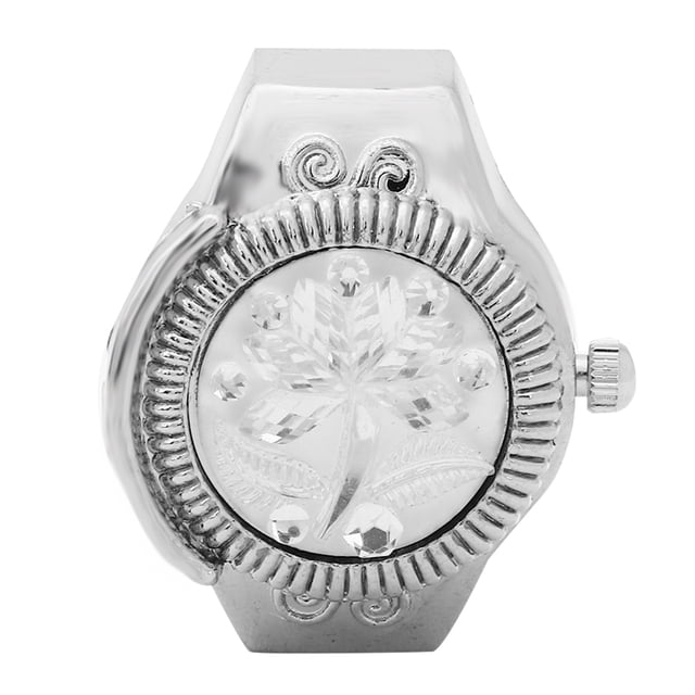 Quartz Ring Watch, Simple Rose Flower Ring Watch, For Most Women Beautiful Girls White,Blue