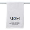 26" White Hand Towel With Dobby Border Hem with Mom Print and Jewish Proverb Design